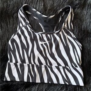 Excellent condition Nike Zebra Print Sports Bra - Black and White, Size XS